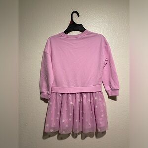 Girls Pink Pullover Dress with Tulle Skirt